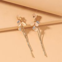 Opal Five Petals Diamond Long Earrings sku image 1