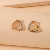 Triangle Opal Diamond Geometric Retro Earrings sku image 1