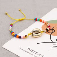 Simple Bohemian Wild Color Millet Beads Painted Natural Shell Bracelet main image 1