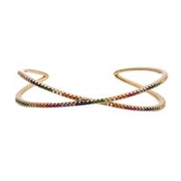 Nouveau Bracelet Ajustable À Ouverture En Cuivre Zirconium Couleur Multicouche main image 2