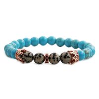 New Simple Tiger Eye Turquoise Volcanic Stone Crown Bracelet main image 3