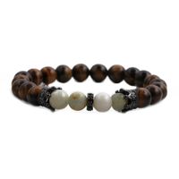New Simple Tiger Eye Turquoise Volcanic Stone Crown Bracelet main image 5