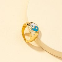 New Tai Chi Multi-color Dripping Oil Heart-shaped Retro Ring main image 4