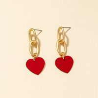 Retro Red Heart-shaped Earrings main image 4