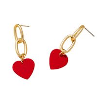 Retro Red Heart-shaped Earrings main image 5