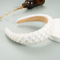Korean Mesh Pearl Sponge Wide-edge Headband sku image 1