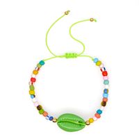 Simple Bohemian Wild Color Millet Beads Painted Natural Shell Bracelet sku image 6