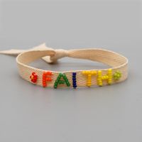 Simple Bohemian Ribbon Rainbow Love Letter Bracelet sku image 12