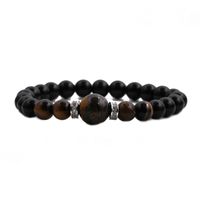 Simple Beaded Tiger Eye Stone Bright Agate Bracelet sku image 2