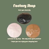 Sweet Fried Solid Color Pu Leather Buckle Beret main image 5