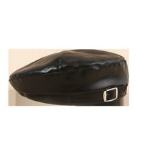 Sweet Fried Solid Color Pu Leather Buckle Beret main image 6
