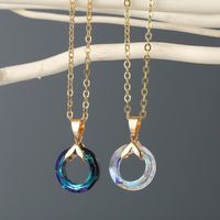 New Fashion Color Round Crystal Imitation Resin Necklace main image 2
