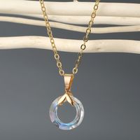 New Fashion Color Round Crystal Imitation Resin Necklace sku image 1