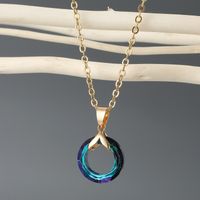 New Fashion Color Round Crystal Imitation Resin Necklace sku image 2