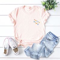 Pocket Letters Printed Cotton Short-sleeved T-shirt main image 6