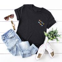 Pocket Letters Printed Cotton Short-sleeved T-shirt main image 3