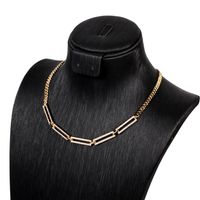 Neue Mode Einfache Diamond Thick Chain Halskette Set main image 6