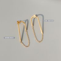 Chain U-shaped Titanium Steel Earrings main image 6