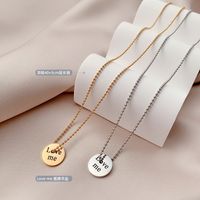 Black Letters English Round Card Hollow Pendant Necklace main image 6