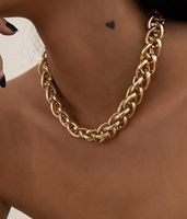 Punk Retro Woven Twist Thick Chain Necklace main image 1