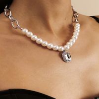Fashion Imitation Pearl Retro Simple Single Layer Round Bead Necklace main image 6