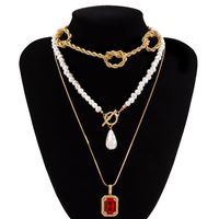 Simple Fashion Ot Buckle Pearl Necklace main image 4