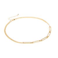 New Fashion Simple Diamond Thick Chain Necklace Set sku image 3