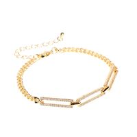 New Fashion Simple Diamond Thick Chain Necklace Set sku image 1