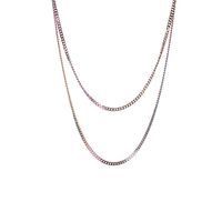 Fashion Double-layer Cuban Chain Necklace Earrings Set sku image 2