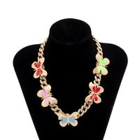 Retro Diamond-studded Simple Diamond Butterfly Necklace sku image 3