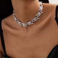 Simple Retro Single Layer Tassel Diamond Chain Necklace sku image 1