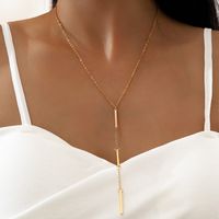 Fashion Simple Gold Chain Long Tassel Necklace sku image 1