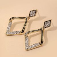 Square Diamond Geometric Earrings sku image 1