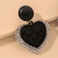 Diamond Fashion Black Heart Earrings sku image 1