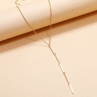 Fashion Simple Gold Chain Long Tassel Necklace main image 3