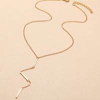 Fashion Simple Gold Chain Long Tassel Necklace main image 4