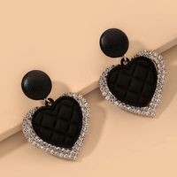 Diamond Fashion Black Heart Earrings main image 1