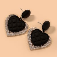Diamond Fashion Black Heart Earrings main image 3