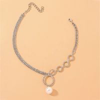 Fashion Simple Diamond Pearl Pendant Necklace main image 2
