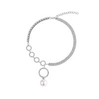 Fashion Simple Diamond Pearl Pendant Necklace main image 6