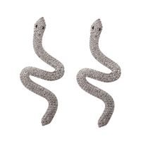 Full Diamond Snake-shaped Earrings main image 6