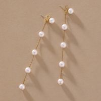 Long Pearl Tassel Earrings main image 1