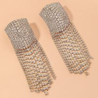 Full Diamond Long Tassel Earrings main image 3