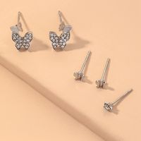 Diamond Butterfly Five-pointed Star Earrings Set main image 5