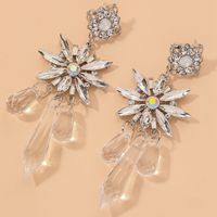 Pendientes De Flores De Cristal De Diamantes De Imitación De Moda main image 1