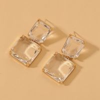 Transparent Square Crystal Earrings main image 2