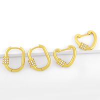 Retro Geometric Oval Diamond Earrings main image 2