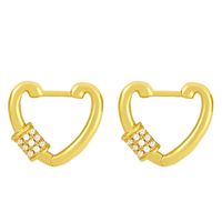 Retro Geometric Oval Diamond Earrings main image 4
