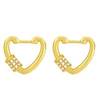 Retro Geometric Oval Diamond Earrings sku image 2