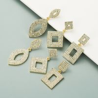 Korean New Geometric Super Flash Diamond Earrings main image 1